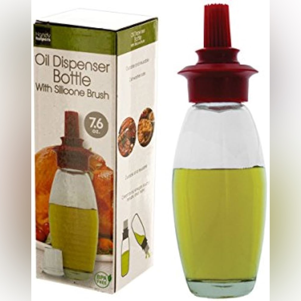 Glass Oil Dispenser Bottle with Silicone Brush